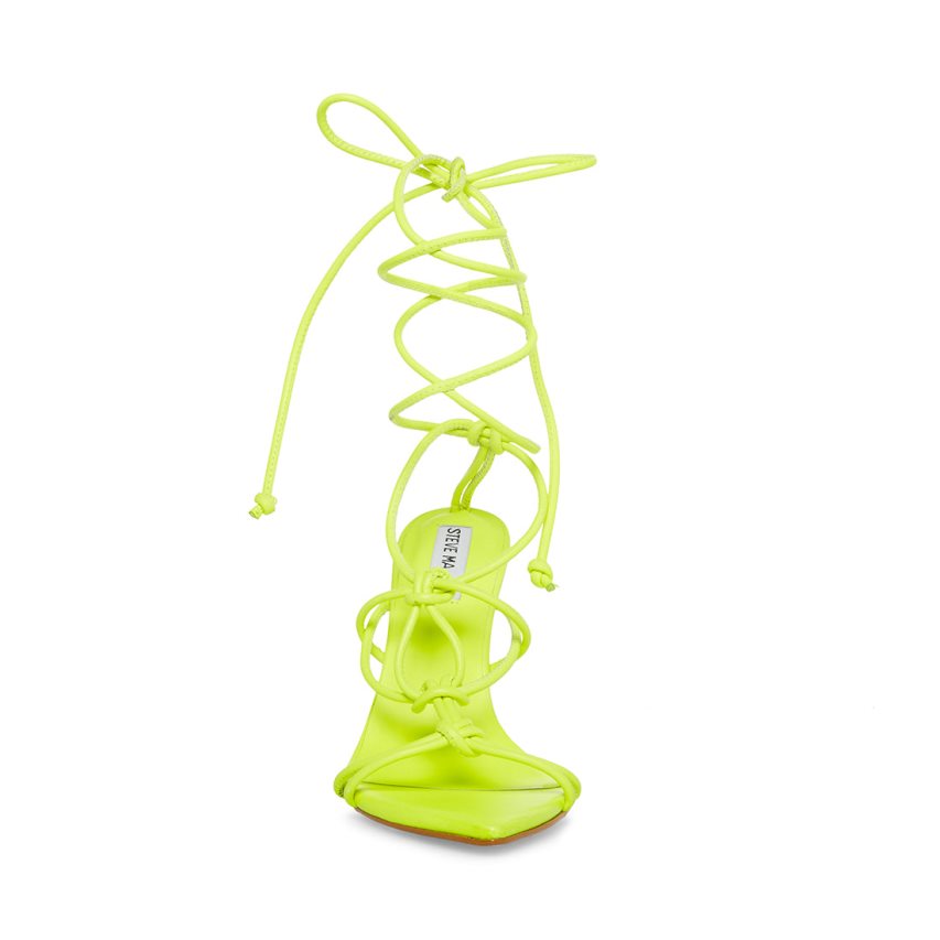 Green Steve Madden Buffy Neon Women's Heels Sandals | PH 7216ATF